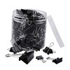 jojofuny 130Pcs Black Binder Clips Assorted for Home Office School