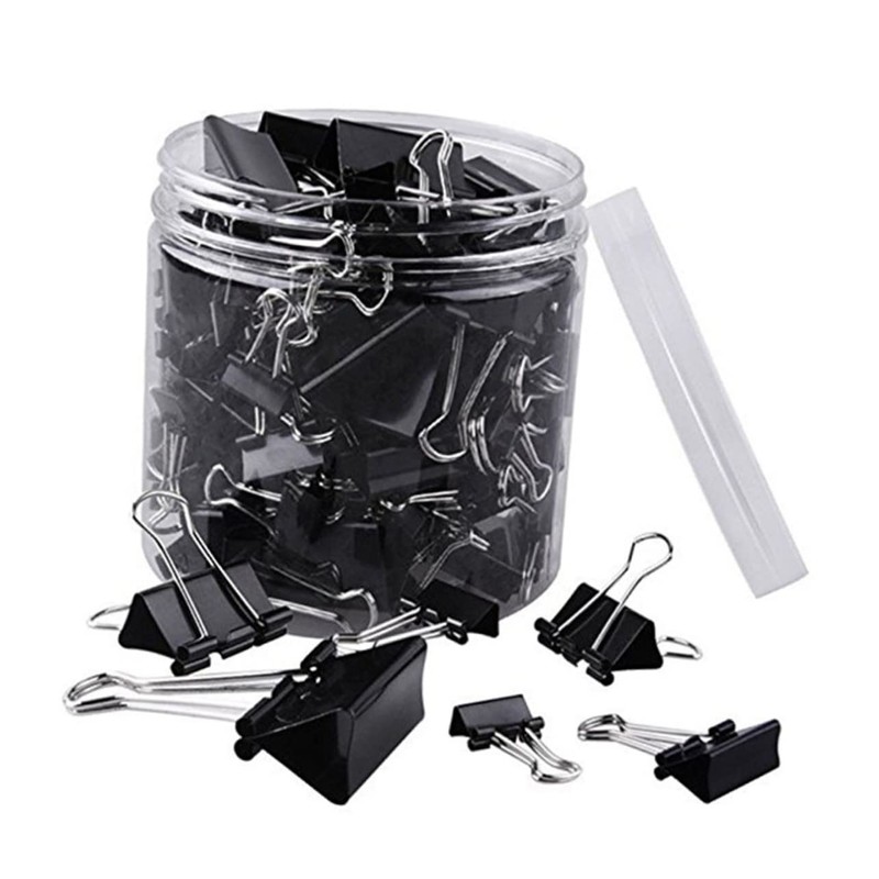 jojofuny 130Pcs Black Binder Clips Assorted for Home Office School