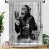 YOZSLGU Funny Monkey Shower Curtain Black White Animal Singing in