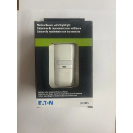 Eaton White Occupancy Sensor Switch 1/3Way LED/CFL/INC/HAL/FLR/MLV/ELV OS310U-W