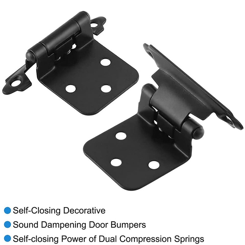 Bestgle 10 Pcs Overlay Door Cupboard Hinges, Metal Semi-Concealed Cupboard