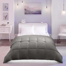 So Fluffy! Down Alternative Quilted Comforter Duvet Insert, Ultra Soft for All-Season Warmth, King, Charcoal Gray