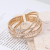MILAKOO Gold Tennis Chain Rhinestone Band Cuff Stand Layered Bracelet