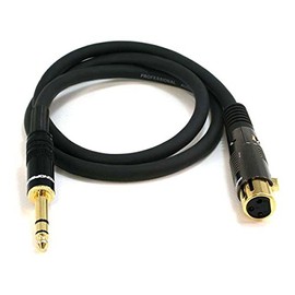 Monoprice 104768 3-Feet Premier Series XLR Female to 1/4-Inch TRS Male 16AWG Cable