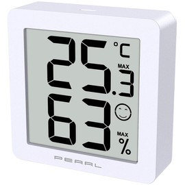PEARL Digital Thermometer: Ultra Compact Thermal and Hygrometer, Comfort and Min/Max Display (Thermometer Hygrometer Indoor, Hygrometer Digital, Refrigerator)