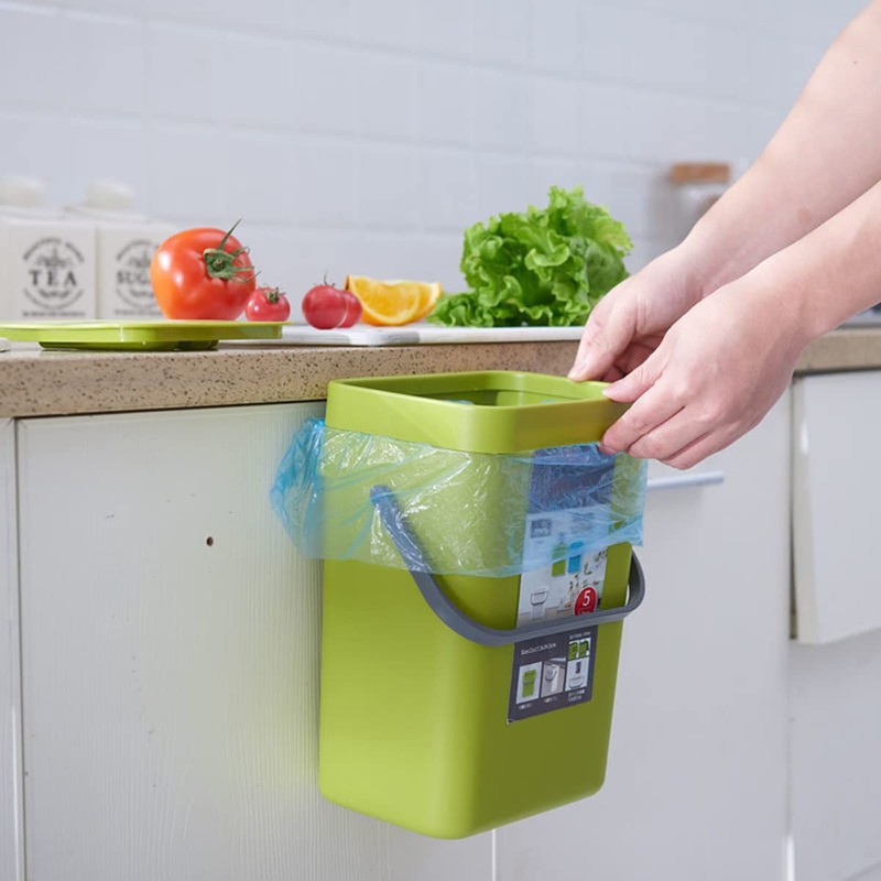 Small Trash Can with Lid Mini Kitchen Hanging Trash Can