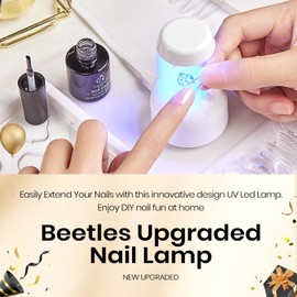 Beetles Mini Uv Light for Gel Nails Flash Curing Innovative with Smart Sensor for Easy and Fast Extension System, Portable Manicure Uv Led Light for Gel Nail Polish Diy