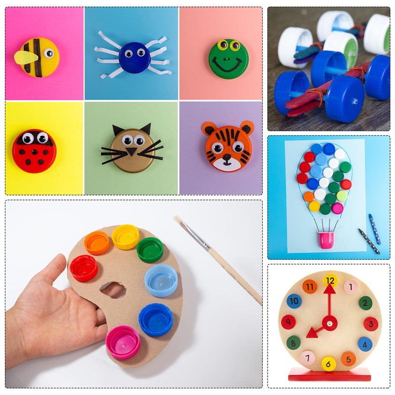 PATIKIL 1.2inch Plastic Bottle Caps for Crafts, 50Pcs Reusable Protection