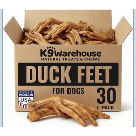 K9warehouse Duck Feet for Dogs – High Protein Dehydrated Dog Treats, Natural Crunchy Chews with Collagen, Glucosamine & Chondroitin for Joint & Hip Health, Dental Care, Small to Large Breeds (30 pcs)