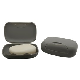 Travel Soap Holder Bar Soap Dish Shower Soap Saver Case Container Box for Bathroom Camping Gym Vonpri (Gray Without Bag)