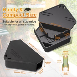 Mouse Station with Keys Black: 16PCS Key Required Mouse Stations Mice Stations, Keeps Children and Pets Safe Indoor & Outdoor