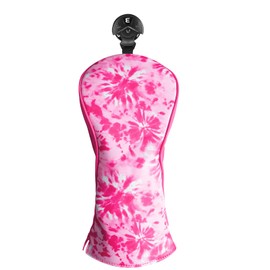 FINGER TEN Golf Club Head Covers for Woods Driver Fairway Hybrid with Interchangeable Number Tag 1 3 5 Premium Leather Headcovers for Women Men (Rose, Hybrid)