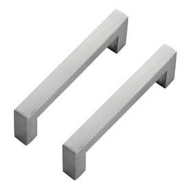Ravinte 5 Pack Brushed Nickel Kitchen Cabinet Handles 4 Inch Cabinet Pulls Square Kitchen Hardware for Cabinet Drawer Pulls Drawer Handles Come with Screwdriver