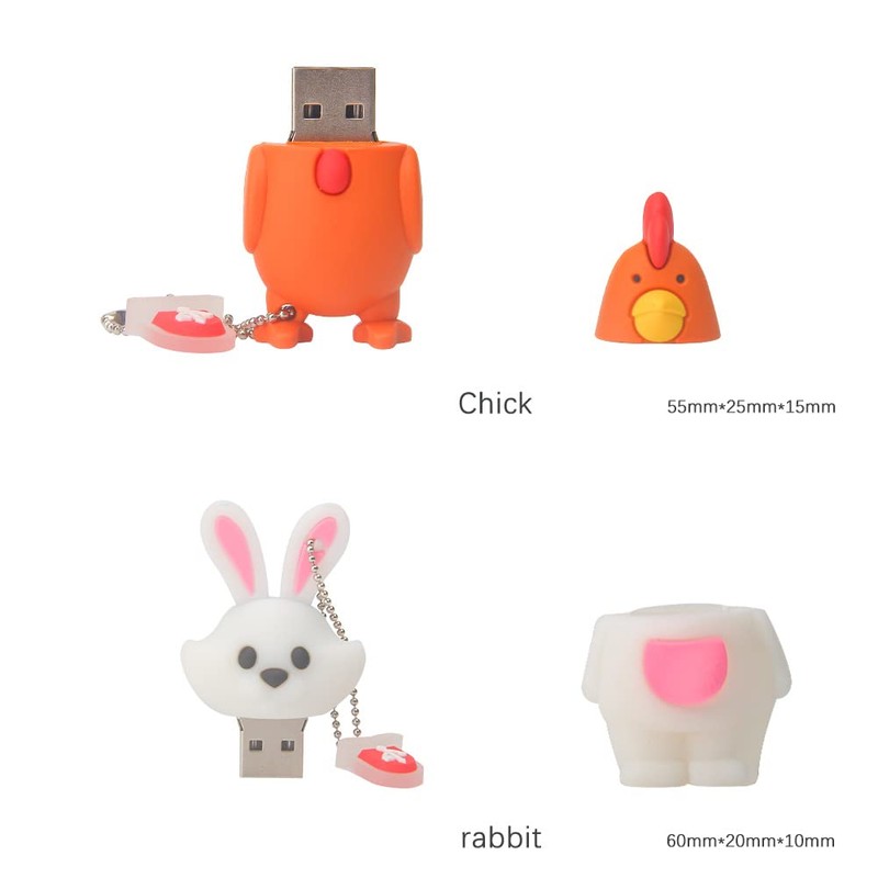 Leizhan 5 x 8GB Cute Animals USB Flash Drive, Cartoon