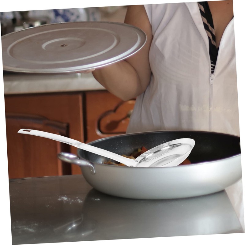 BIUDECO 1pc Stainless Steel Filter Spoon Oil Strainer for Kitchen