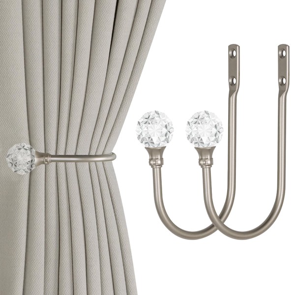 2 Pieces of Heavy Duty U Shaped Metal Curtain Holdbacks