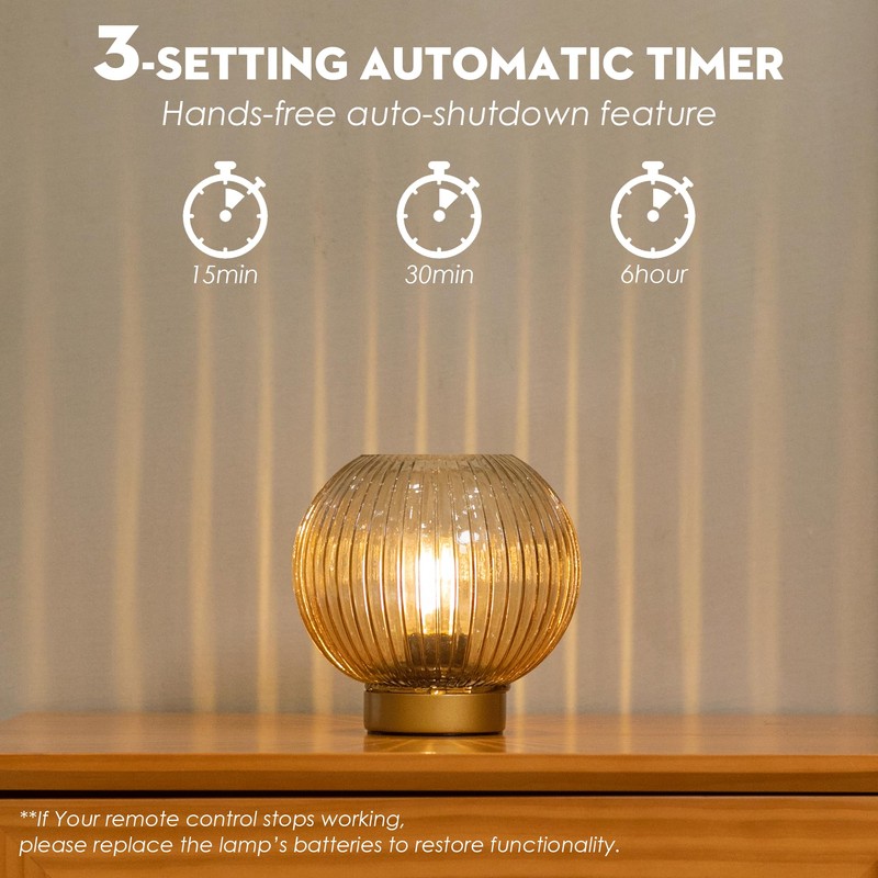 ULAROOM Battery Operated Lamp with Remote Control, Battery Powered Table