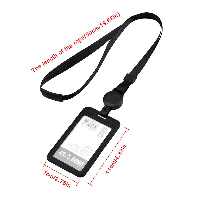 ID Card Holder, Black ID Card Holder, Badge Holder, Identification