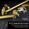 ILAISIHOME 1-1/8 Inch Diameter Brushed Gold Curtain Rod with Bird