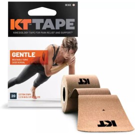KT 테이프 운동학 운동 민감한 피부를 위한 부드러운 20 카운트 10인치 프리컷 스트립 베이지 KT Tape Exercise Kinesiology for Sensitive Skin Gentle 20 Count 10 Inch Precut Strips Beige