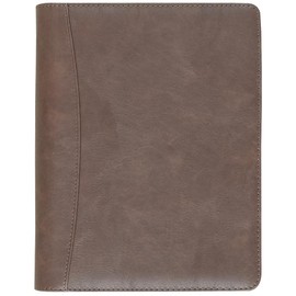 Fan&Ran Zipper Planner Organizer, Undated Starter Set Simulated Leather Cover, Desk size, Vintage Brown