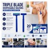 Men’s Razor (20 pack) Triple Blade Razor for Men Women