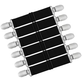 Szuoixe Pant Waist Tightener Waist Cinch Clip Belt Adjustable Elastic Pant Clip Women Men Packs (6 Pcs Black)