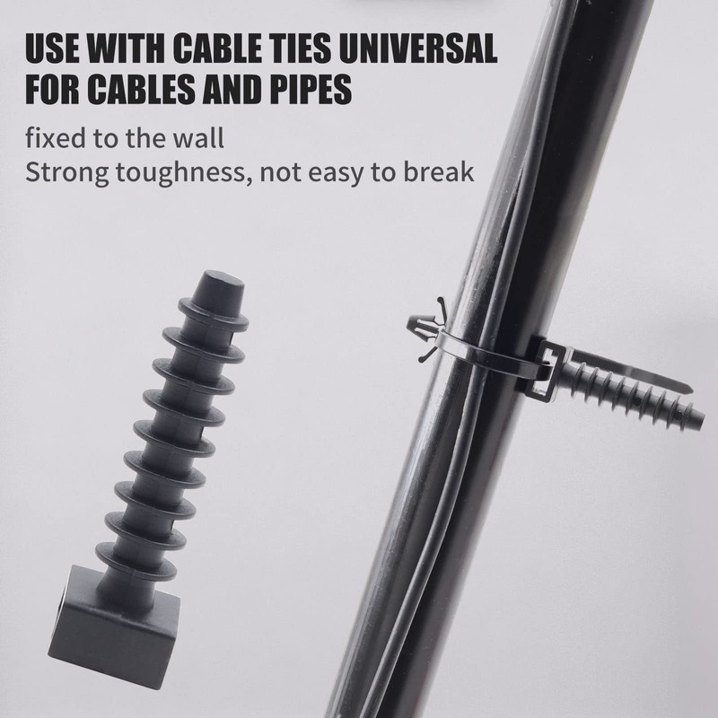 Biqing 100PCS Black Cable Tie Mounts, Up to 9mm Width,