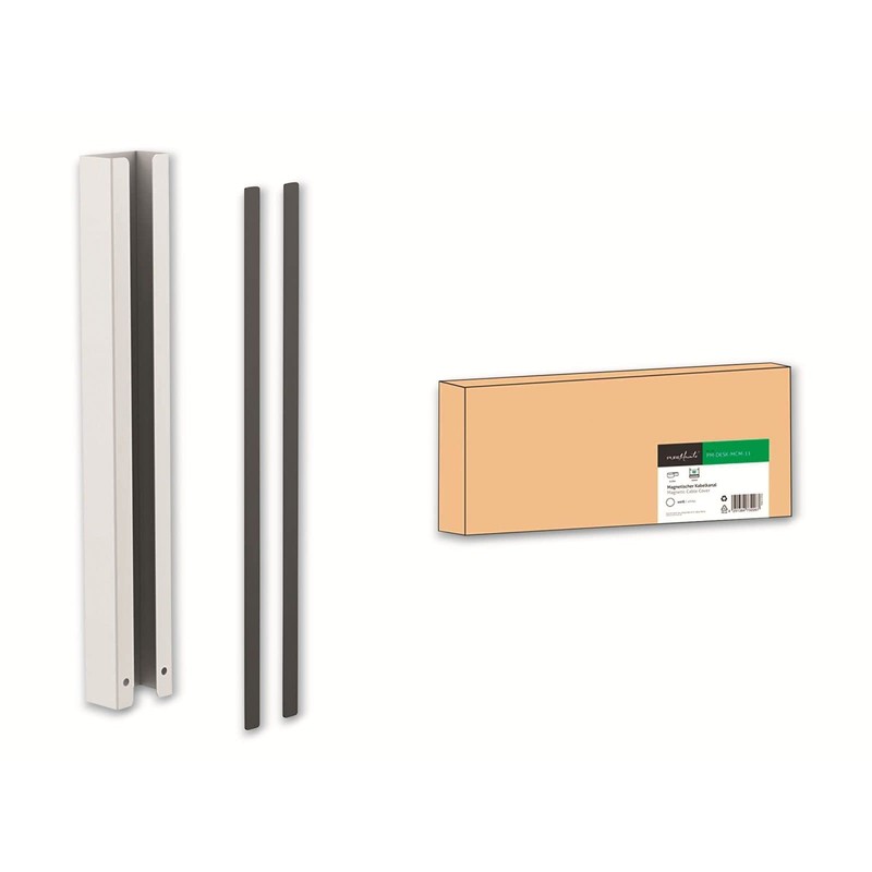 PureMounts® Kabelkanal für Schreibtische, magnetische Befestigung, 35cm, weiß
