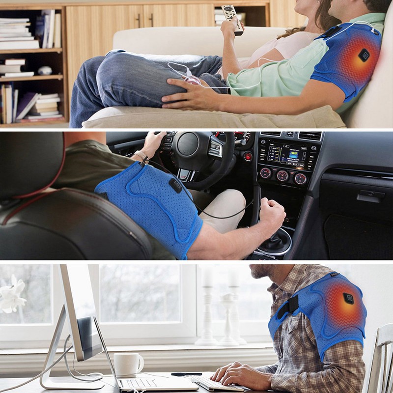Heated Shoulder Support Brace USB Electric Plug in Adjustable Heating