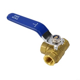 3 Way Ball Valve Brass T-Port L-Port Ball Valve for Water Oil Gas, 1/4", 3/8", 1/2", 3/4", 1" Brass Ball Valve (DN8 T-type)
