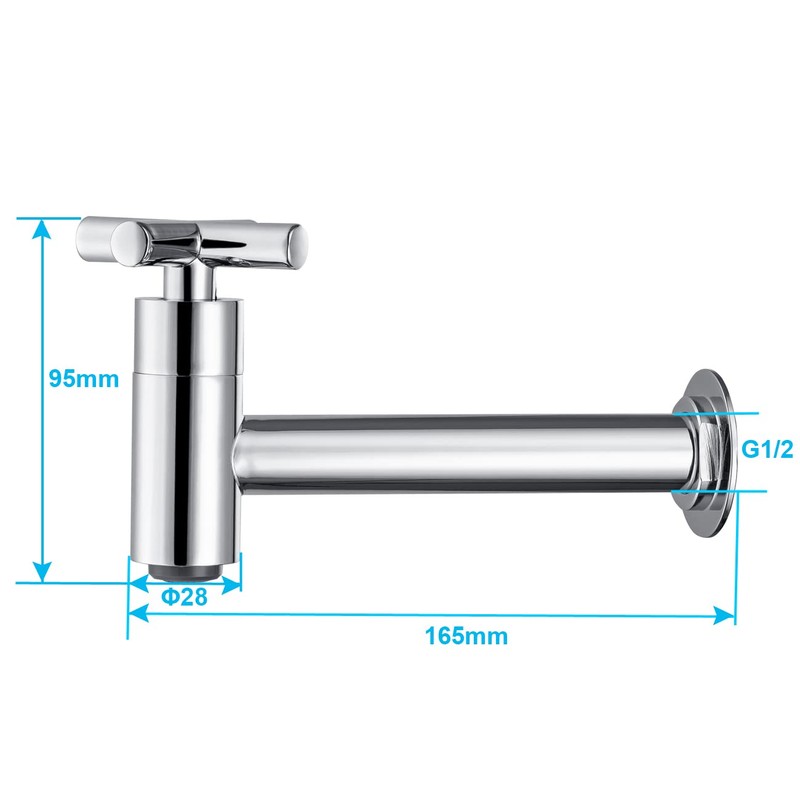 Tondiy Wall Mounted Cold Water Tap Brass Cold Water Tap