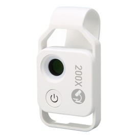 flexman 200X Mini Phone Microscope with CPL Lens, USB Rechargeable Pocket Microscope with Universal Phone Clip, Digital Microscope Camera Attachments for Smartphones(White)