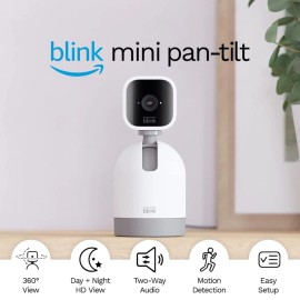 SmartSecurity Mini Pan-Tilt Camera Rotating Indoor Plug-In Smart Security Camera Two-Way Audio
