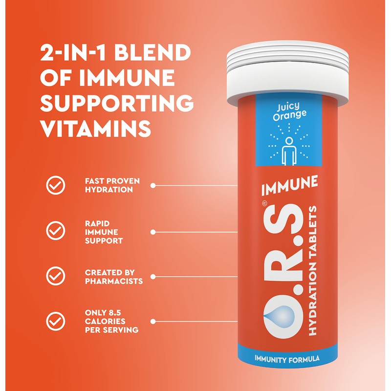 O.R.S Immune Vitamin C Hydration Tablets with Electrolytes, Immune System