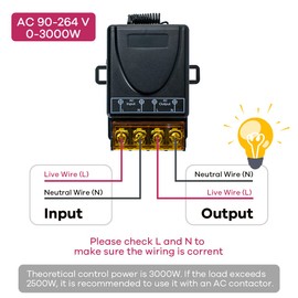 Hosyond Wireless Remote Control Switch AC110V/120V/240V 40A Relay Switch 433Mhz RF Remote Switch for Lights Pump Household Appliances Security Systems