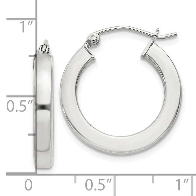 Auriga Fine Jewelry 925 Sterling Silver Square Tube Hoop Earrings