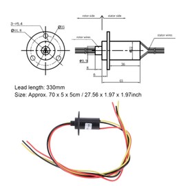 Slip Ring 4 Wire Slip Ring Slip Ring 3 Wires Wind 250RPM 15A Mini Slip Ring 3 Wires 0 600V for Wind Turbine Power Generator Military Radar Mini Multi-Channel Slip Ring