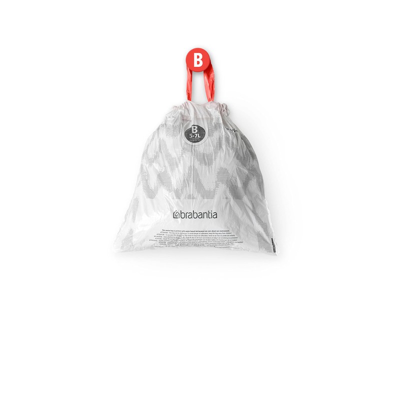 Brabantia PerfectFit Trash Bags (Size B/1.3 Gal) Thick Plastic Trash