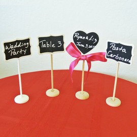 Wrapables Mini Chalkboard Tags with Stand for Wedding and Party Table Markers, Plant Markers, Party Favors (Set of 6)