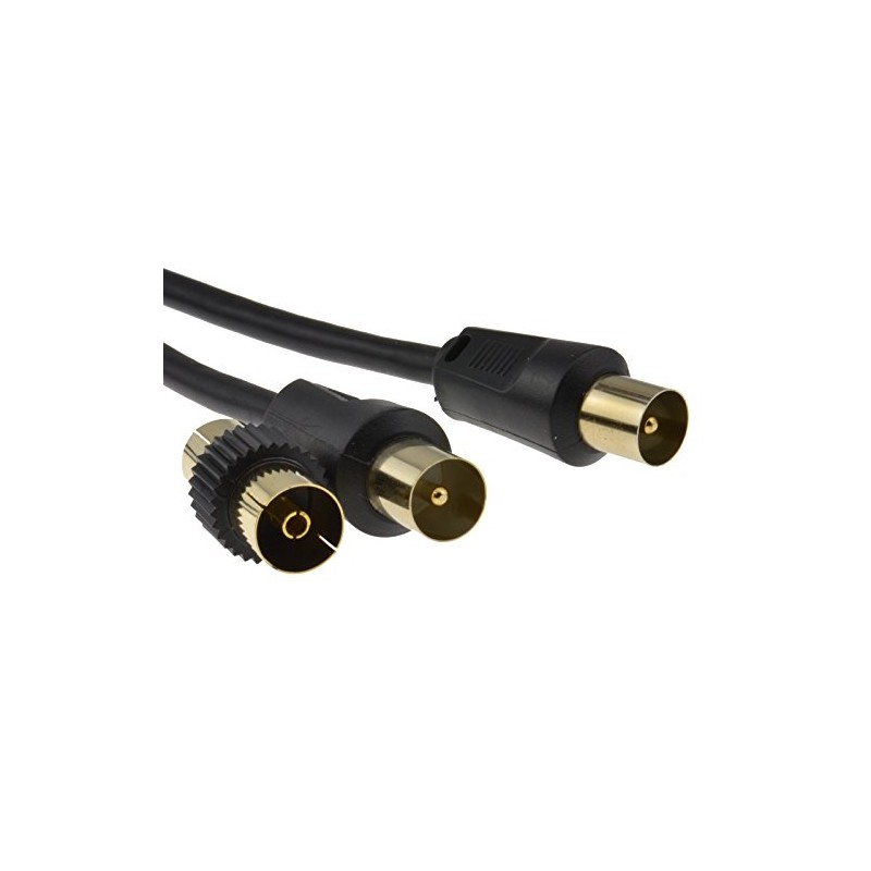 kenable RF TV Freeview Plug to Plug Black Aerial Lead