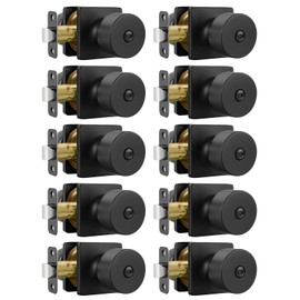 Black Interior Door Knobs, Privacy Door Knobs 10 Pack