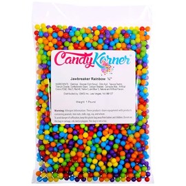 Rainbow Jawbreakers - 1/4" - 1 Pound (16 Ounce) - By CandyKorner