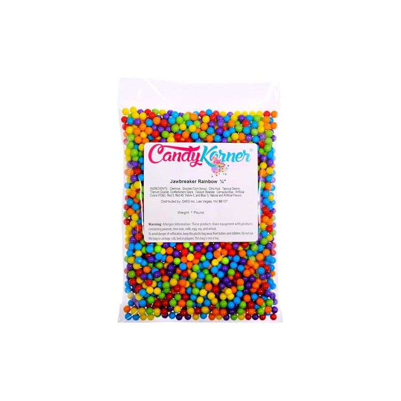 Rainbow Jawbreakers - 1/4" - 1 Pound (16 Ounce) -