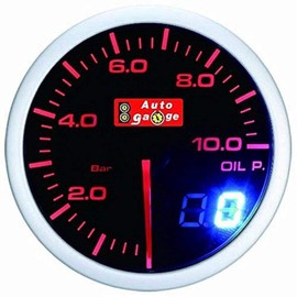 AUTOGAUGE Hydraulic Gauge SM 52Φ White/Amber Red Analog Digital Dual Series