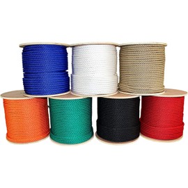 SGT KNOTS Twisted MFP Rope - Durable Polypropylene Utility Rope for Outdoor, Camping, Knot Tying – Strong, Weatherproof, Heavy Duty Rope for Long-Term Durability (1/4" x 50ft, Black)