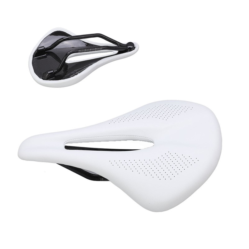 155mm Widen Carbon Fiber Leather Bicycle Saddle Cushion Hollow Cycling