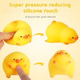 AiSiXin Duck Squishy Stress Balls for Kids and Adults, Dough Ball,Squishy Toys, Squeeze Sensory Toys, Animal Squeeze Stress Balls Squishy Fidget Toys for Anxiety Relief, Squishy Ball for Autism ADD/ADHD