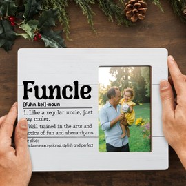 DIMSEOIUS Uncle Picture Frame Gifts from Niece Nephew, Funcle Definition Gift Frames Fits 4x6 Photo