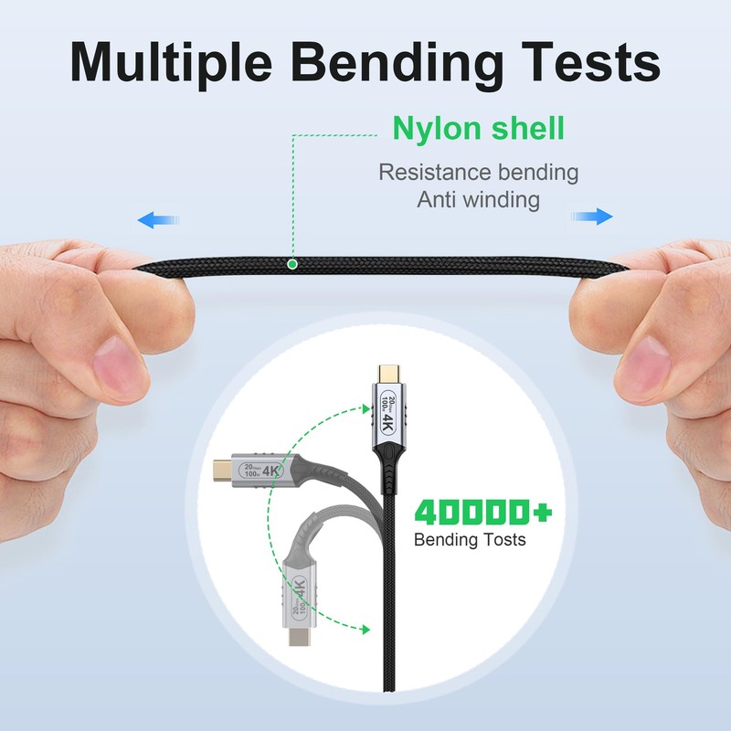 BAWIOFIAU USB c Braided Data Extension Cable 20ft/6M, USB c